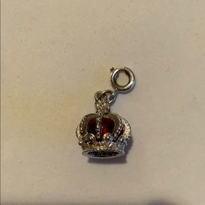 Garnet and sterling crown charm